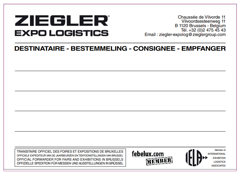 Etiquette - Expo Logistics - Destinataire / 150x210 mm (1000 pcs)
