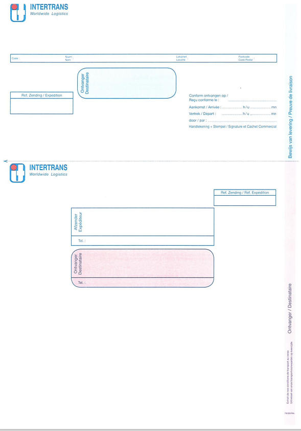 Lettre de voiture Intertrans (2000 pcs)