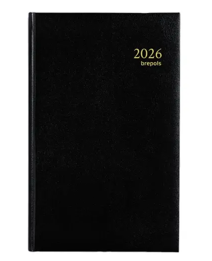 Agenda journalier Brepols Saturnus basic - 13,3x20,8 cm - Noir - 1j/page - 2026