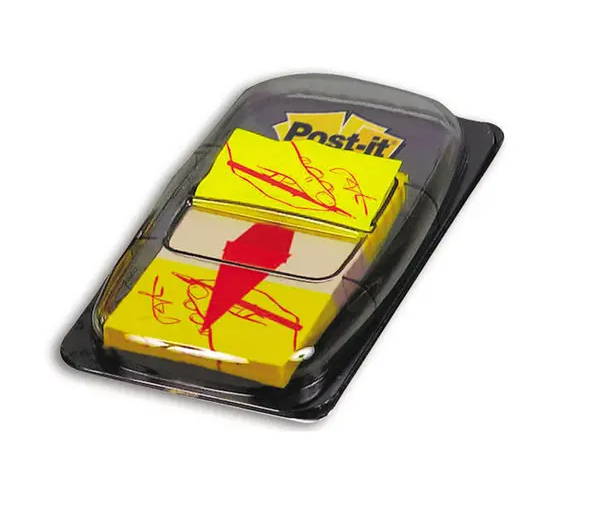 50 marque-pages Signez ici 2,5x4,4 cm - jaune