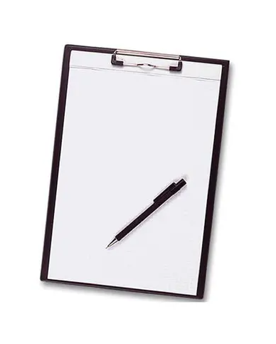 Porte-bloc A4 à pince PVC - 23 x 32 cm - Noir