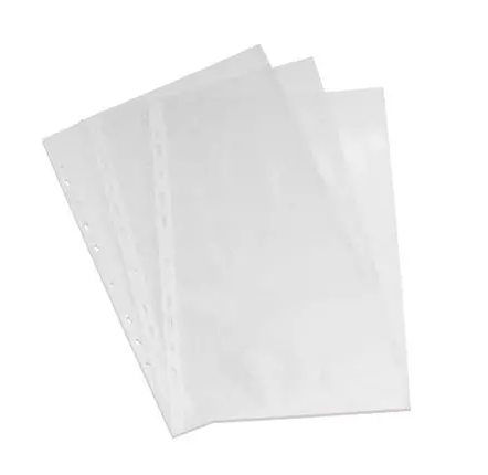 100 A4 perforated plastic pouches
