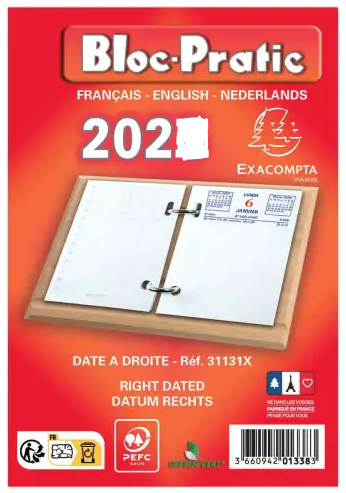 Scheurkalenderblok 8,2x12 cm - datum rechts