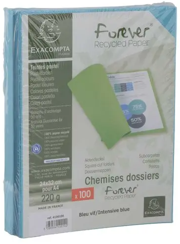 100 Chemises 220 g recyclées EXACOMPTA