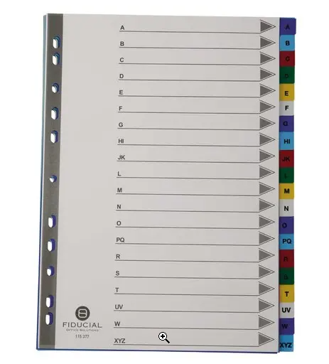 Jeu d'intercalaires alphabétiques couleur A4