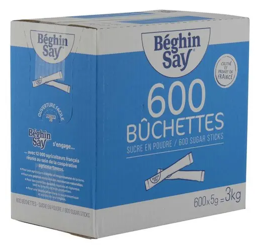 Bûchettes de sucre en poudre - boîte de 600