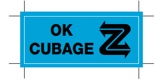 Label "OK CUBAGE" 25 X 60 MM