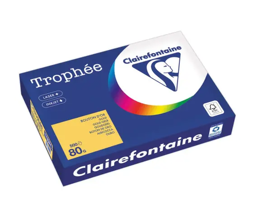 Pastelkleurig A4-papier Trophée 80g - Bouton d'or - CLAIREFONTAINE