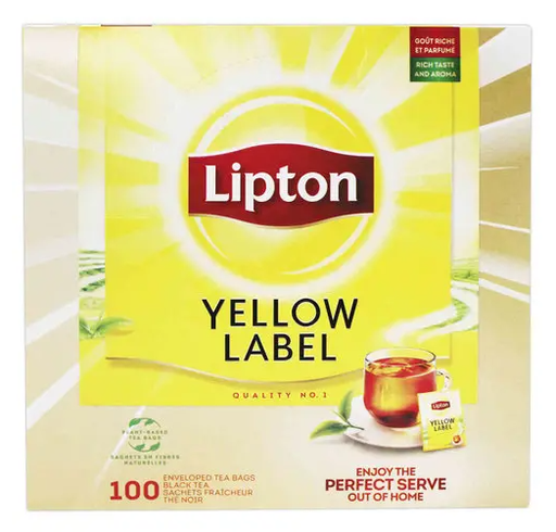 100 zakjes gele label thee - LIPTON