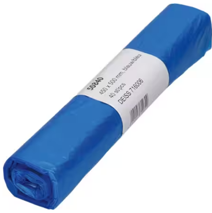 Sac-poubelle DEISS 20 L Bleu HDPE - 10 microns - 40 Unités